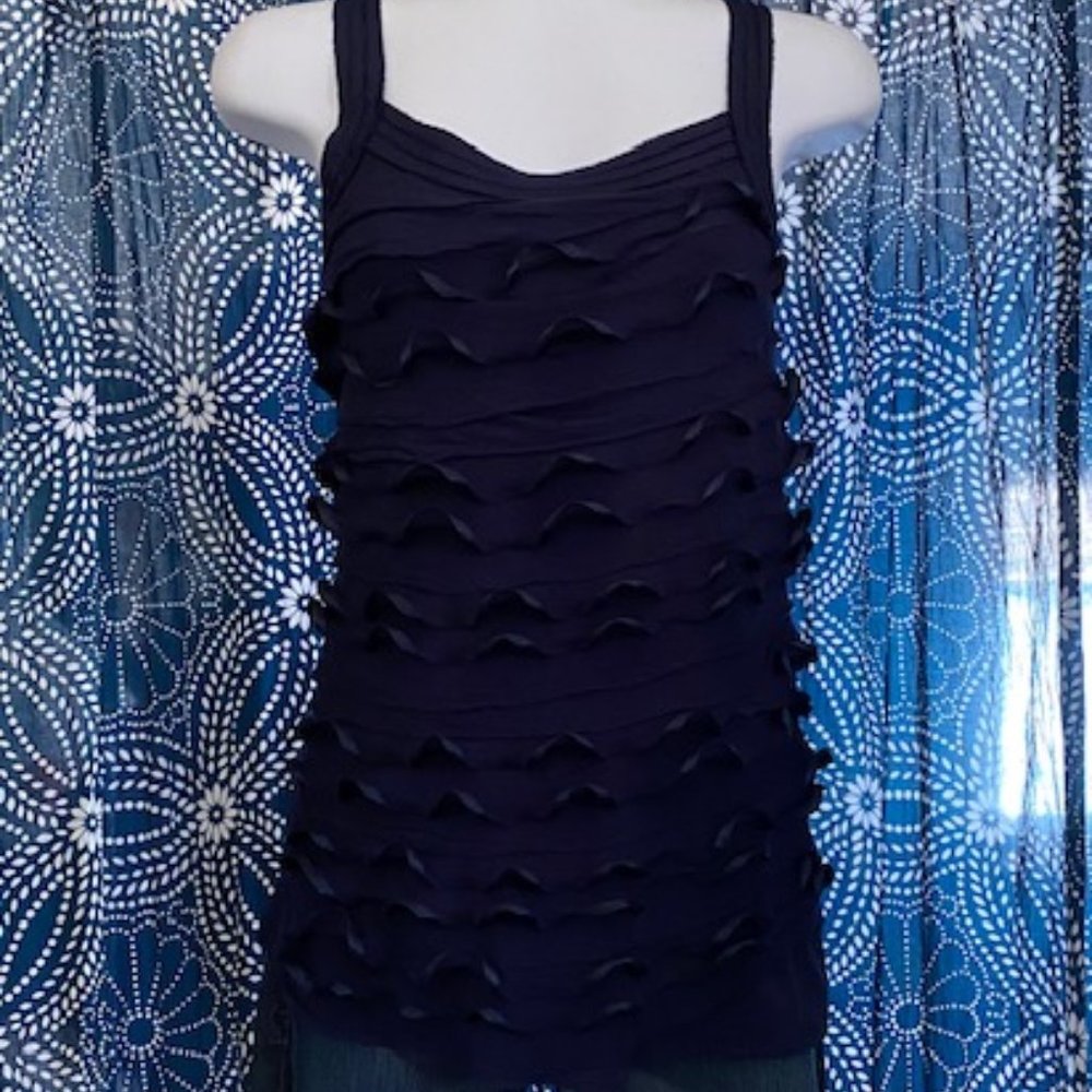 Express Navy Blue Ruffle Tank - Picture 10 of 10